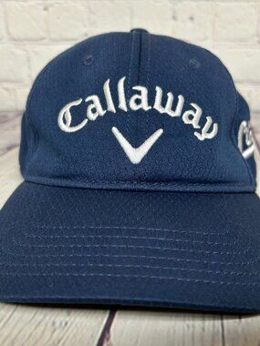 Callaway Golf Hat Cap Strap Back Navy Blue Adjustable Golfer Golfing Activewear